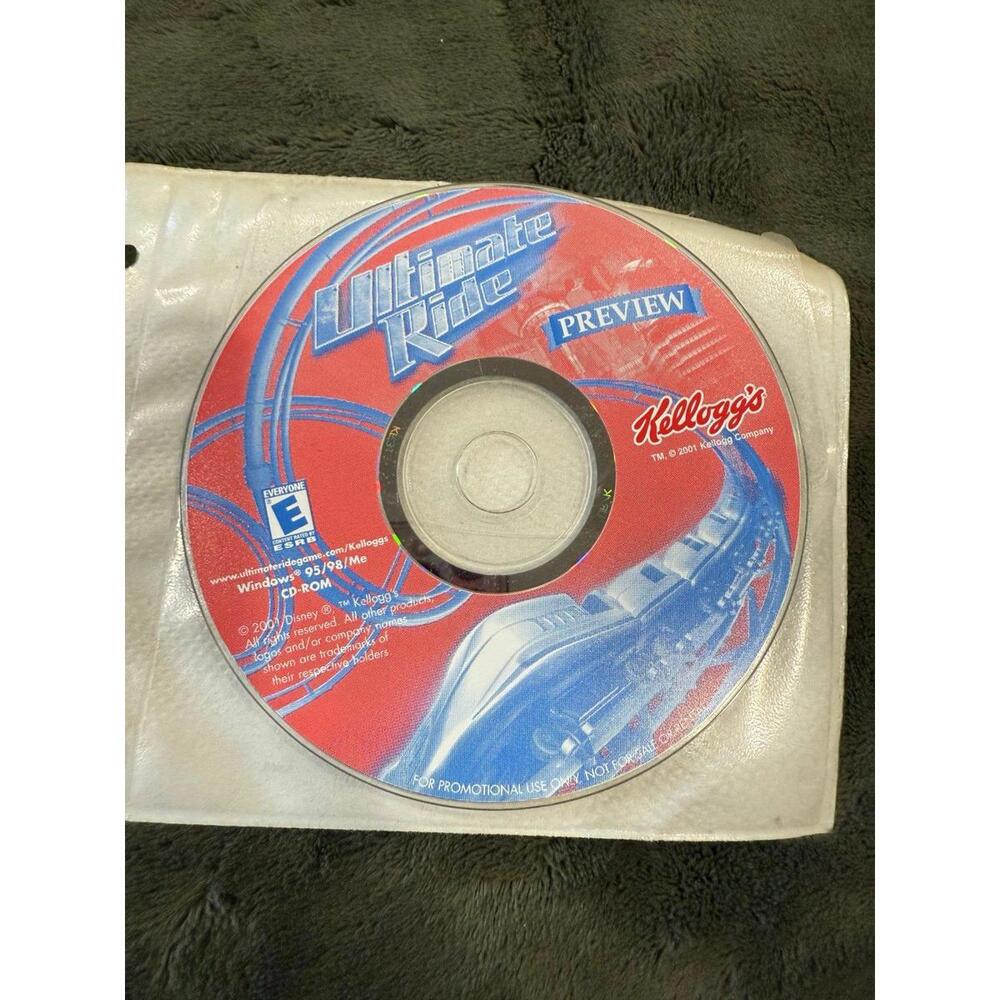 Ultimate Ride Preview CD-ROM-Kelloggs premium-2001-Disney Imagineering-disc only
